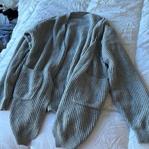 Grey oversized womens cardigan